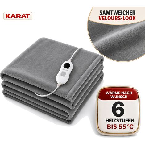 Elektrische Heizdecke Borea Grau 200 x 180 cm (1/4)