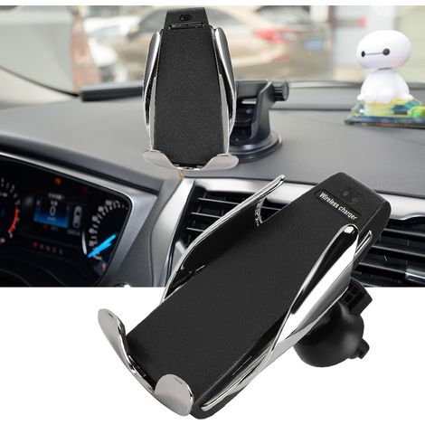 Support de voiture sans fil pour iPhone, chargeur induction rapide avec ventouse renforcée PC+ABS
