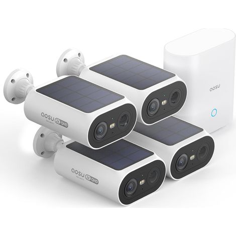 2K Caméra Surveillance Extérieure sans Fil, Base Stockage Local,3MP WiFi Solaire Caméra Exterieur à Batterie, Panneau Solaire Intégré, Vision Nocturne Couleur,Détecteur de Mouvement (1/5)