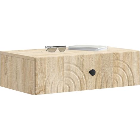 Maison Exclusive - Tavolino da Parete Laterale Rovere Sonoma 59 x 34,5 x 17 cm