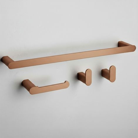 SET DI GANCI DA BAGNO REA MATI BRUSH COPPER 4 PIECES
