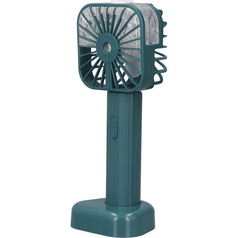 Ventilateur brumisateur portable, rechargeable par USB et fonctionnant sur batterie, silencieux et rafraîchissant, idéal pour les voyages et les activités de plein air (vert). (1/5)