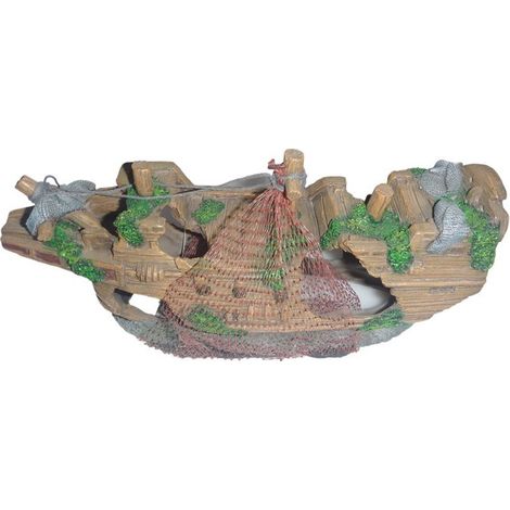 Bateau Filet décor pour aquarium : 23 cm de long (1/2)