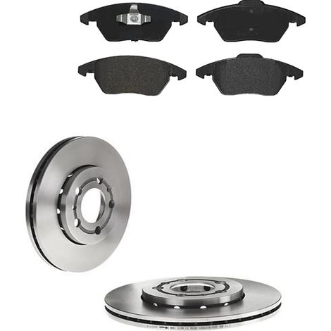 KIT FRENI ANTERIORI compatibile con SKODA FABIA III STATION WAGON (NJ5) - DISCHI + PASTIGLIE OEM: P 85 075 , P 85 041 , P 85 121 / 16880 , 16882 /SOSTITUZIONE DIRETTA/BASSA POLVERE/SILENZIOSO