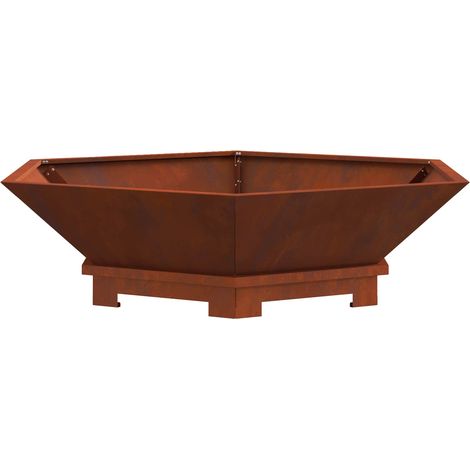 Hoguera Marrón 100 x 100 x 28 cm Acero autopatinable vidaXL