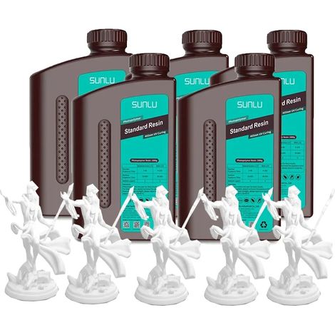 Resina 3D, simile all'ABS, lavabile con acqua, bianco standard (1/2)