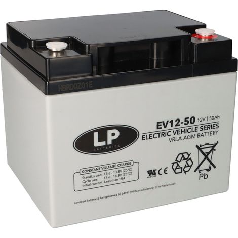 Landport AGM Bleiakku 12V 50Ah Zyklenfest VRLA-EV12-50 (1/5)