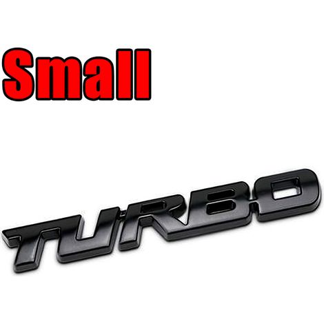 (Noir) TURBO Autocollant 3D en alliage métallique, style automobile, emblème de moto, autocollant pour carrosserie, hayon arrière, accessoire auto (1/5)