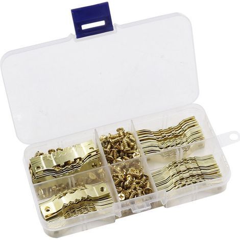 100Pcs Photo Hanger Frame Clips Photo Picture Hanger Strong and Durable Gold Metal Hook-Hook for Frame/Photo/Canvas/Painting/Clock/Diploma (1/4)