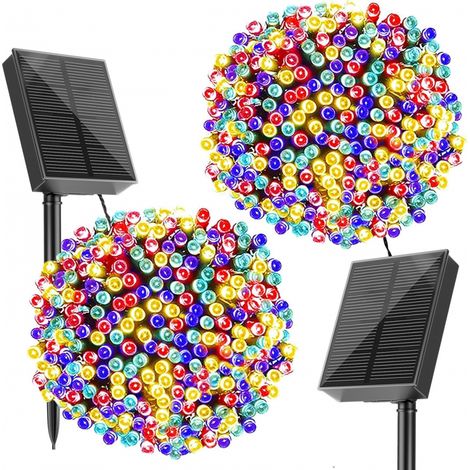 Guirlande Lumineuse Solaire Exterieur Noel Extérieur Étanche 8 Modes Led Décoration 200LED 2PCS 20M (1/5)
