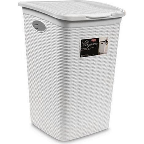 Cesto cestino cesta multiuso portaoggetti porta biancheria panni salvaspazio per casa bagno in plastica - MISURA: BASE - colorigenerali: BIANCO