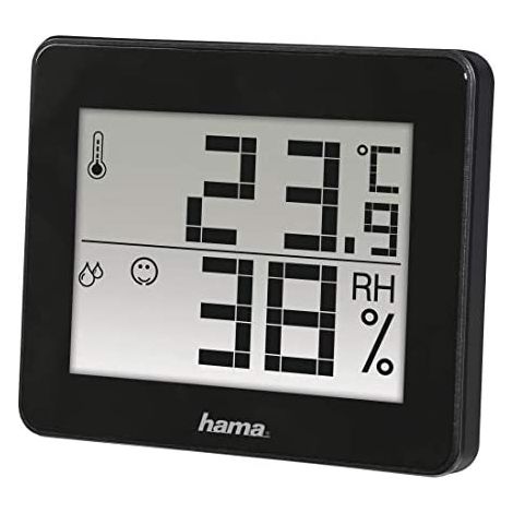  Termómetro e Higrómetro Digital (Control de humedad y temperatura de interiores, Almacenamiento de datos), Color Negro (1/5)