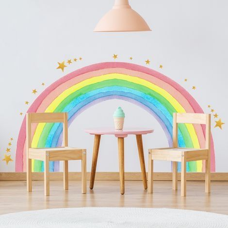 Un lot de Stickers muraux arc-en-ciel Decoration murale pour salon chambre (1/4)