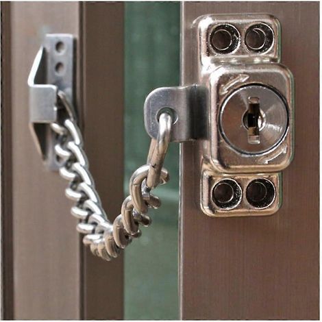 Chaîne de verrouillage de porte avec limiteur de chaîne et clé, sécurité enfant, antivol, verrou de sécurité pour la maison-AquaForge