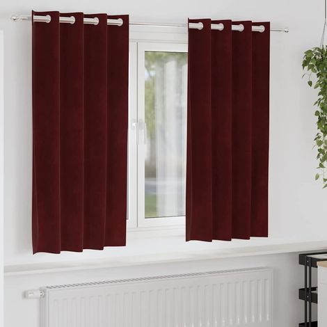 vidaXL Curtains 2 pcs Wine Red 140 x 175 cm Velvet