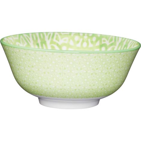 Kitchencraft Ciotole con piedini, 15,5 cm (Set di 4), ceramica, verde, 15,5 x 15,5 x 7,5 cm (5,5 x 15,5 x 7,5 cm)