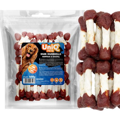 Haltères en forme de canard - Friandises pour chiens UniQ Pets 500 g (1/5)