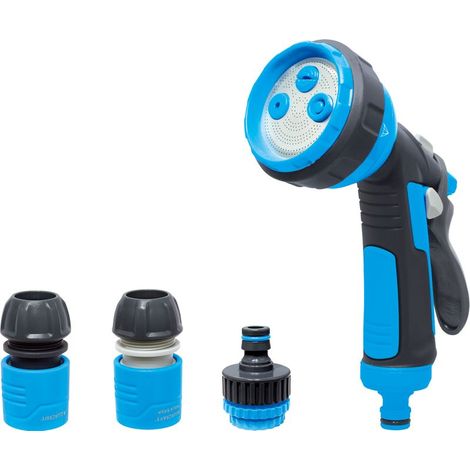 Bewässerungs-Set AQUACRAFT® 770531, Classic, Garten, für Schlauch, Pistole X4 Muster, STOP-Kupplung 1/2", Adapter