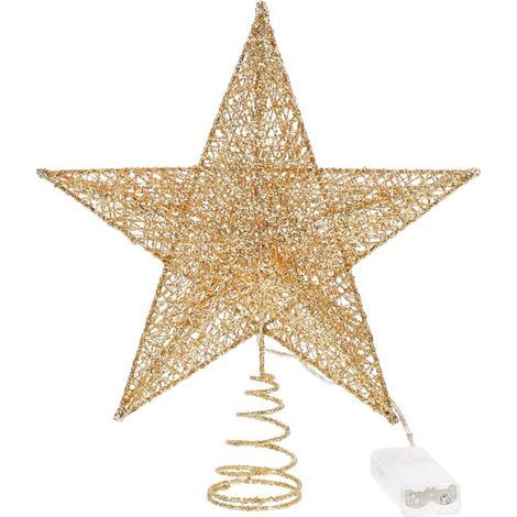 Christmas decoration, Gold Christmas decoration, Glitter tree, Hollow star, Christmas tree decoration, Party decoration, Star decoration (1/5)