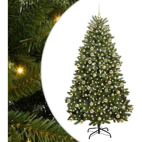 vidaXL Albero di Natale artificiale Verde 210 cm PVC e Metallo (1/5)