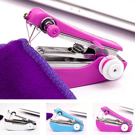 Mini Machine À Coudre Manuelle - 1 Lot - Portable - Sans Fil - Pour Vêtements Et Tissus - Couleur Aléatoire (1/5)