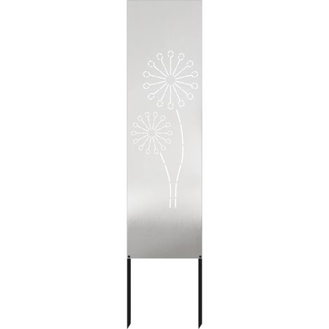 Écran de confidentialité de jardin brise-vue décoratif en acier argenté 32 x 140 cm (1/3)