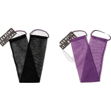 Éponge de bain, Design exfoliant, Utilisation polyvalente, 2pcs-Noir-Violet (1/2)