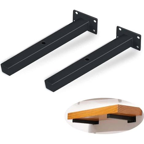 Supports métalliques robustes de style industriel rétro, adaptés à 2025, support d'étagère stable pour la décoration, support flottant carré - AquaForge (1/5)