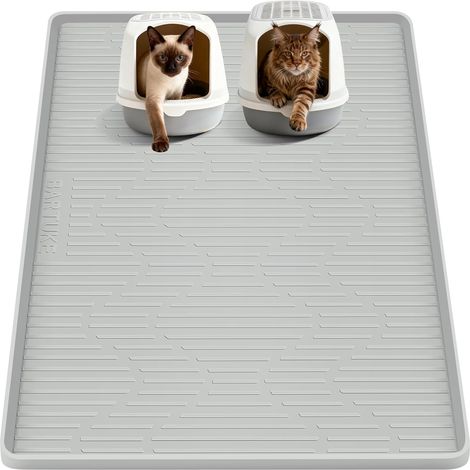 Extra Large XXL Cat Litter Mat, 140 x 96 cm Silicone Mat for Litter, Cat Litter Mat, Cat Litter Control Mat, Waterproof, Washable, Soft on Kitten Paws, Clean Floor (1/5)