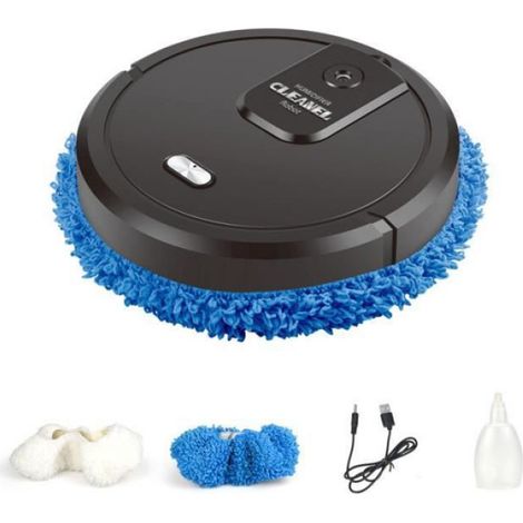 Robot Laveur - Pulvérisation Humidification - Lumière Violette - Batterie Rechargeable USB - Pour Sol Dur - 1 Pièce (1/4)