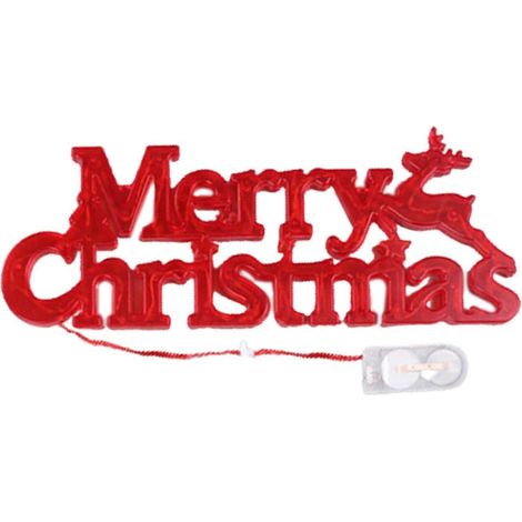 Merry Noël panneau lampe décoration, DIY scintillant décoration pour couronnes Windows Doors,Rouge (1/5)