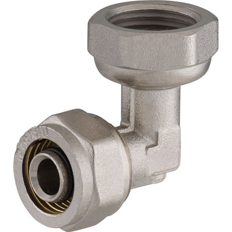 Noyon & Thiebault – Coude multicouche à compression femelle Ø16 – Filetage F15x21 (1/2) – Installation rapide sans outil – Double joint torique étanche (1/5)