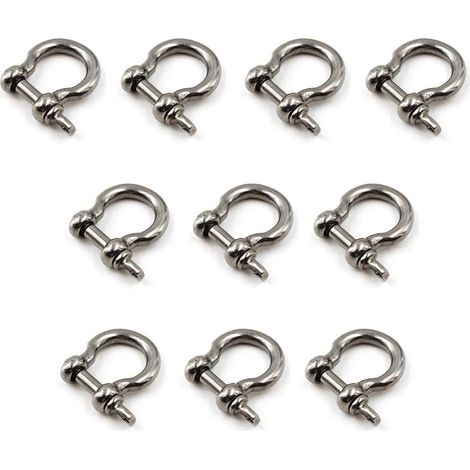 Lot de 10 Manilles M4 Robustes en Acier Inoxydable 304 SeeRaphee pour Gréement, Remorquage et Bricolage (1/5)