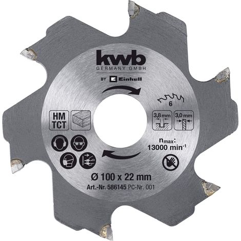 Einhell 49758941 Lama per Fresa a Lamelle Metallo Duro 100 mm diametro attacco 22 mm spessore 4.0 mm 6 denti (1/3)
