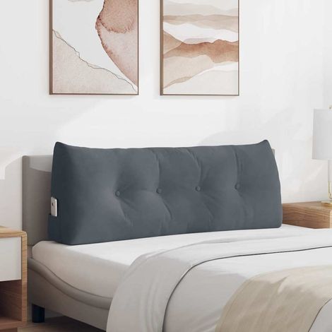 Cojín de Espalda Gris oscuro 120 x 24 x 50 cm Terciopelo