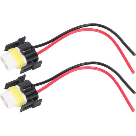2 connettori femmina in ceramica H11 a 2 pin per cablaggio 12-24V, spina di ricambio (1/5)