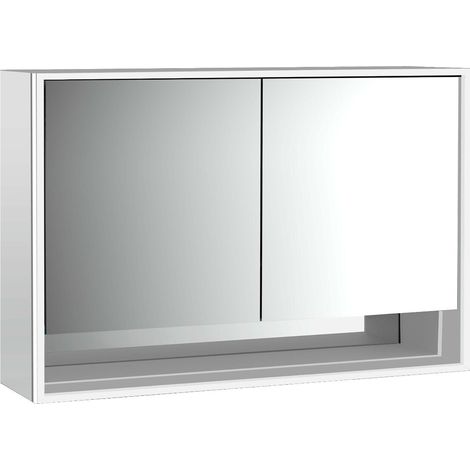Armario con espejo iluminado loft de emco con estante inferior, (1/5)