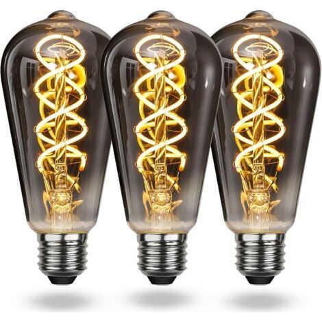 LED-Glühbirne E27 Vintage Warmweiß, dimmbare Spiral-Filament-Glühbirne E27 4W sanftes Licht, Vintage Edison Glühbirne E27 geeignet für Wohnzimmer, Schlafzimmer, Flur, Terrasse usw. [Energieklasse (1/5)