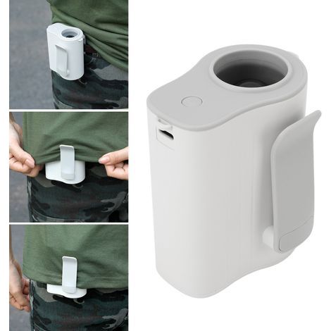 Tragbarer Ventilator mit Gürtel- oder Nackenband, 4000-mAh-Akku, stufenlos, 100 Geschwindigkeitsstufen, hohe Leistung, 6600 U/min, weißes ABS