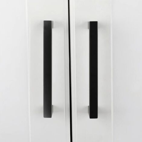 Poignée de meuble de cuisine noire, entraxe 160 mm, poignée de meuble en acier inoxydable, convient pour porte de meuble de cuisine, 2 pièces