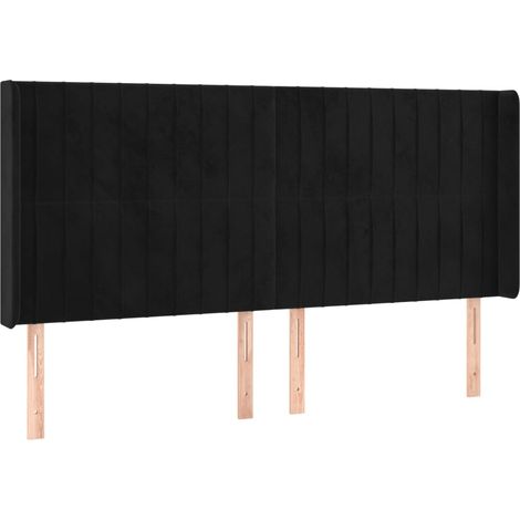 Maison Exclusive - Testiera ad Orecchio Nera 163x16x118/128 cm in Velluto