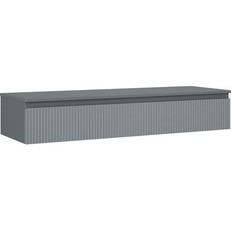 Mexen Rivel Badezimmerschrank 140 cm mit Arbeitsplatte, 1 Schublade, gerillt, graphit matt - 91A20-14023-1-BFC66