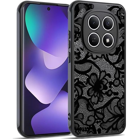 Coque pour Xiaomi Redmi Note 15 5G Étui Aesthetic Mode Dentelle Motif Antichoc, Mat Translucide PC Dur Housse Arrière Anti-Rayures + TPU Bumper Antichoc Housse (1/5)