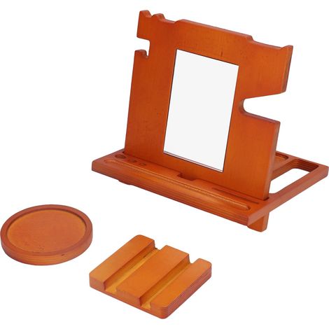 Support de téléphone portable en bois multifonctionnel et durable, support de rangement pour lunettes et clés, organisateur de bureau (1/5)