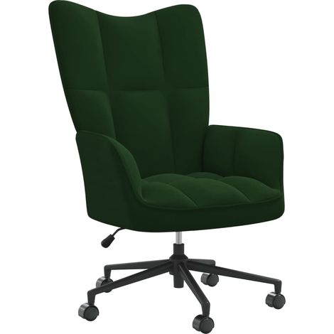 Chaise de relaxation Vert foncé Velours 4 (1/5)