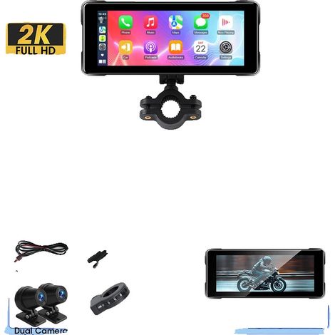 DVR de moto, double caméra, connectivité sans fil, 2K DVR-a, Aucun-a (1/2)