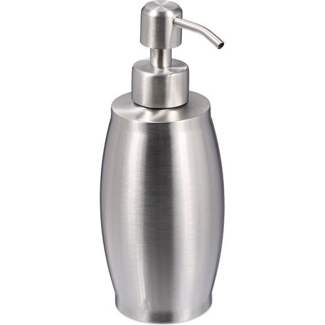 2x dispensadores de jabón, 350 ml, acero inoxidable, recargables, jabón, gel de ducha, baño, cocina, plateado