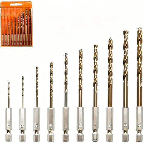 10 Pièces Coffret de Forets Métal M35 HSS (1/5)