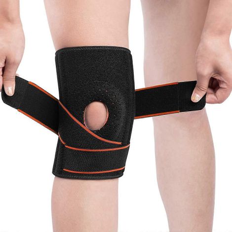 Offene Kniescheibenorthese mit Gelpolstern und seitlichen Stabilisatoren, verstellbar und atmungsaktiv (1/5)