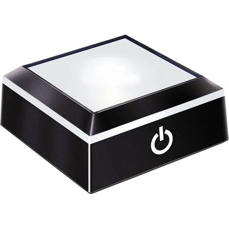 Support d'affichage carré antidérapant à base lumineuse LED multi-couleurs, adapté aux œuvres d'art sphériques en cristal de verre à surface supérieure plate (1/4)